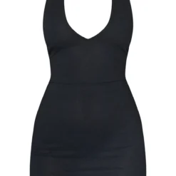 Robe Moulante Dos Nu Côtelée Noire à Nouer Sur L'arrière -Jolie Vêtue Soldes Magasin 915437e4c5e4791d8b6ea22514c0f1c27b4e53fc cmt9493 6