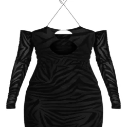 Shape Robe Moulante Noire à Bretelles En Mesh Floqué à Découpes -Jolie Vêtue Soldes Magasin 916da0f514788659c3d0c6590c2165f7259a36ef cna6118 5