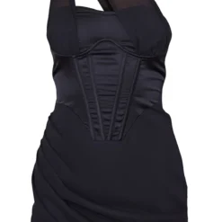 Robe Moulante En Mesh Noir à Corset Satiné Avec Armatures Et Lanières -Jolie Vêtue Soldes Magasin 9171437fb666d23d6b95a24ddb3ff9aa256a16b4 cnd7681 5