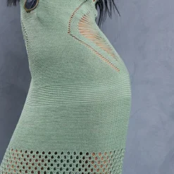 Tall Robe Longue En Crochet Vert Olive à Décolleté -Jolie Vêtue Soldes Magasin 917f09ff7058fd8103690046ea7dcca97ab7022e cmw6872 5