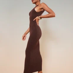 Robe Longue En Maille Tricot Marron Chocolat à Dos Nageur échancré -Jolie Vêtue Soldes Magasin 91e6c9a8722b0ab2ddf3e6df689b4f79c8d7ce01 cnc2780 4