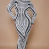 Plus Robe Longue En Maille Tricot Rayée Noir Et Blanc -Jolie Vêtue Soldes Magasin 91eba2b73ac14d26ea35caa6000199b013571f1e cnb2035 1