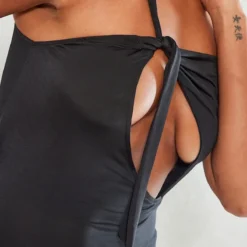 Robe Asymétrique Longue Très Moulante Noire à Bretelle Nouée 10 Robe Asymétrique Longue Très Moulante Noire à Bretelle Nouée -Jolie Vêtue Soldes Magasin 91fb7715ab6aaae9e601a4cd78389d5966e16798 cne1452 4