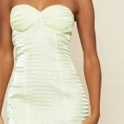 Robe Mi-longue Texturée Tissée Vert Citron à Détail Bonnets -Jolie Vêtue Soldes Magasin 922b7f775f1b906e14d0446561bf77986a84fda7 cnd2041 4