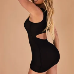 Shape Robe Moulante Noire En Maille Transparente Découpée Et Froncée Sur Le Côté -Jolie Vêtue Soldes Magasin 925aba995ad15427caa686e140c20e67ea863267 cmw3735 3