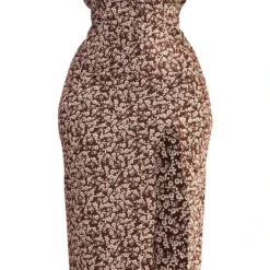 Plus Robe Mi-longue Marron Chocolat à Petites Fleurs -Jolie Vêtue Soldes Magasin 925adfa0cae5c0d1f28156031c2e28792c0ce9f1 cmv8003 6