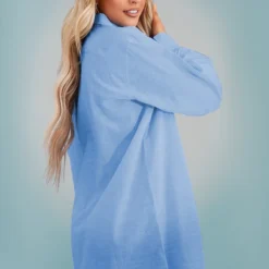 Robe Chemise Oversize Effet Lin Bleu Clair -Jolie Vêtue Soldes Magasin 926d1e0959adbd65ef45682fec366a9a0d961560 cnd6438 2