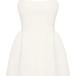 Robe En Néoprène Blanc à Bretelles Fines Et Jupe Bouffante -Jolie Vêtue Soldes Magasin 92a40f62c3be41397e972a778374a6018e38f5e9 cnd2058 5