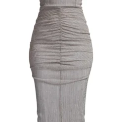 Robe Bustier Mi-longue Plissée Dorée à Paillettes Et Barre En V -Jolie Vêtue Soldes Magasin 93a1192e6a9f4769c62436b13b220ff3134a6345 cnb3635 5