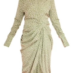 Plus Robe Mi-longue Drapée Verte Fleurie à Col Montant 11 Plus Robe Mi-longue Drapée Verte Fleurie à Col Montant -Jolie Vêtue Soldes Magasin 93e0592591295e9db23183d8ce0c138e669af194 cne4057 5