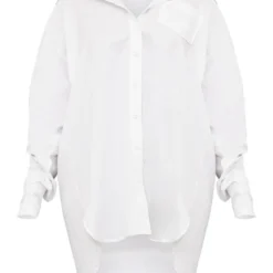 Zero Robe Chemise Oversize En Coton Blanche à Manches Froncées -Jolie Vêtue Soldes Magasin 946ce3eb10e99cea055be4b33a3a840d42391ed5 cnc2926 5