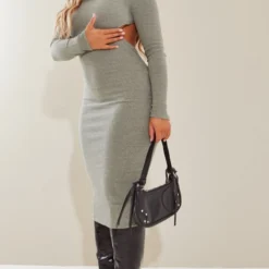 Shape Robe Mi-longue Côtelée Dos Nu Vert Olive Foncé à Manches Longues -Jolie Vêtue Soldes Magasin 946fd2700569fa5e0e4ea05e0c782d15def85578 cnb7631 3