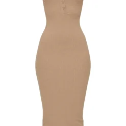Robe Mi-longue Taupe Côtelée Brossée à Boutons Devant Et Bretelles -Jolie Vêtue Soldes Magasin 947b4e0c83aedf8b2562b3149e553dd41da6977b cnb7271 5