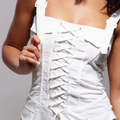 Robe Moulante Style Cargo Crème à Lacets Et Détail Boucles -Jolie Vêtue Soldes Magasin 9504915dae57545b9640562bab19df5f4d78b40f cnc7677 4