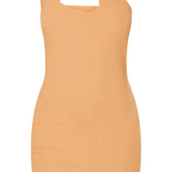 Robe Asymétrique Moulante Texturée Orange à Bretelles -Jolie Vêtue Soldes Magasin 95075a3008e95d257b35fcdb2bcd772d27487991 cnd5888 5