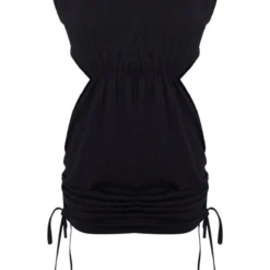 Robe T-shirt En Coton Noir Froncé à Découpes -Jolie Vêtue Soldes Magasin 9513f9f7a389ae34767fb385b19a986d1a0feeec cne6500 5