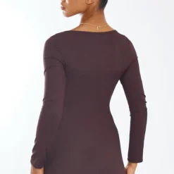 Robe Moulante Chocolat Côtelée à Détail Armatures Et Manches Longues 8 Robe Moulante Chocolat Côtelée à Détail Armatures Et Manches Longues -Jolie Vêtue Soldes Magasin 95bfd5b5e527159f9feaf326b67d060e55bffda4 cnb9205 2