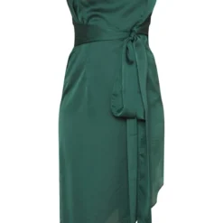 Robe Mi-longue Vert émeraude Satinée Manche Unique Et Ourlet Asymétrique -Jolie Vêtue Soldes Magasin 95c404eb10a5135342f7ad1d4d806ff564235449 clz4696 3