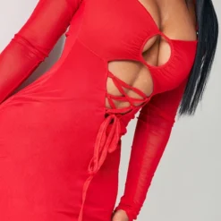 Shape Robe Longue Rouge En Mesh Froncé à Col Bardot Et Manches évasées -Jolie Vêtue Soldes Magasin 966762ffe71120e9202ddd45b0744d04b92fef31 cnb1142 4
