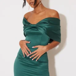 Tall Mini Robe Vert émeraude à Noeud