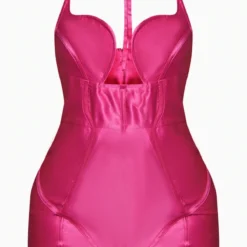 Petite Mini Robe Satinée Rose à Corset -Jolie Vêtue Soldes Magasin 96c946a206c95910543ef94d2512473c45df68f3 cnd0140 5