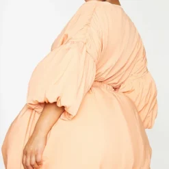 Plus Robe Droite Orange Bouffante à Manches Ballon -Jolie Vêtue Soldes Magasin 96d07c85ce7670f57588b9bda960e6e85885a5e0 cms2495 3