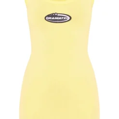 Robe Moulante Jaune Citron à Badge Slogan -Jolie Vêtue Soldes Magasin 97be11680e6588344153f59d45f007952618310c cne6550 5