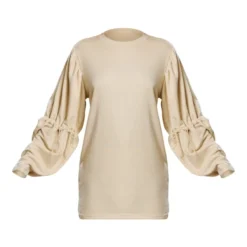 Robe Pull En Sweat Crème à Détail Cordons Ajustables Aux Manches -Jolie Vêtue Soldes Magasin 97e94339a874194d656114cf42c3e25498ff6931 cna3038 5