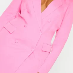 Plus Robe Blazer Rose Vif Structurée à Double Boutonnière -Jolie Vêtue Soldes Magasin 98c81101ac3ff51a3a79b73129127bba8dac5e0b cmq1105 5
