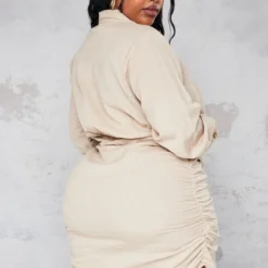 Plus Robe Chemise Portefeuille Gris Pierre à Effet Drapé 8 Plus Robe Chemise Portefeuille Gris Pierre à Effet Drapé -Jolie Vêtue Soldes Magasin 98ce41674fd991624ff74b6b17991284c70baeef cna1303 2