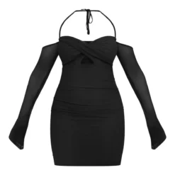 Shape Robe Moulante En Mesh Froncé Noir Torsadée à Découpe -Jolie Vêtue Soldes Magasin 998dd6f46deedad560f50225f996849b5d9888f6 cnb1202 5
