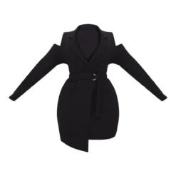 Plus - Robe Blazer Noire à épaules Dénudées Et Détail Anneau -Jolie Vêtue Soldes Magasin 99b4b89670323600b42b11e2234b7cf536ea45b9 CLW3568 3
