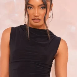 Tall Mini Robe Moulante Froncée Noire -Jolie Vêtue Soldes Magasin 9a1683e3e4b9f08f9d1f7db3a38f4c74b7dfaeeb cnf1416 4