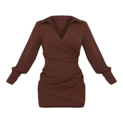 Robe Chemise Plissée Chocolat Style Cache-coeur -Jolie Vêtue Soldes Magasin 9a5dc18164dcc0948dccf37763610fd8c975d22a cmw9926 6