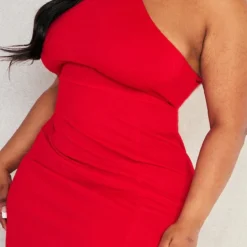 Plus Robe Longue Rouge à épaule Unique Et Fente Latérale -Jolie Vêtue Soldes Magasin 9adfee06cf5466645b08d8ee7838f4ba01df8e40 cnd4964 4