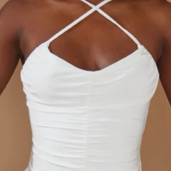 Tall Robe Moulante Blanche à Devant Croisé Et Lanières -Jolie Vêtue Soldes Magasin 9b19add52ee997771f3a4161cfd760491456aea7 cmv6372 5