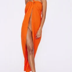 Robe De Plage Fluide Orange Brûlé Effet Lin Asymétrique -Jolie Vêtue Soldes Magasin 9bb8ca3051a2df606147968d9ec3bfeff53b3318 cne0835 2