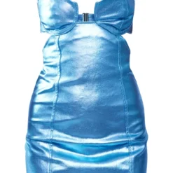 Robe En Jean Enduit Bleu Métallisé Détail Bonnets -Jolie Vêtue Soldes Magasin 9be241a7fc3733f62023584c39a92b56b1045888 cnb4735 5