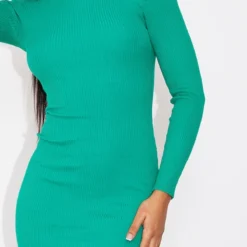 Robe Longue Vert Vif En Maille Tricot Détail Col -Jolie Vêtue Soldes Magasin 9be25cd474f4cbbf289bcd5dcabd429a0f66245c cnb1353 4