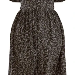 Plus Robe Mi-longue Noire à Imprimé Petites Fleurs Et Manches Bouffantes -Jolie Vêtue Soldes Magasin 9c2e9b61a69480218ff17afa3d73282f1f86be7d cnc9565 5