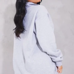 Robe Pull En Sweat Gris Cendré à Zip Et Col Montant -Jolie Vêtue Soldes Magasin 9c42a56190c291577c429721b77c7f5217c9816e cnb9596 2