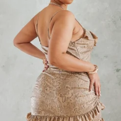 Plus Robe Moulante Gris Pierre à Imprimé Serpent Et Volants -Jolie Vêtue Soldes Magasin 9c9ae40db8fdcbcc3067dfbf1962a9be2e25f1a5 cnc9568 2