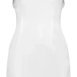 Robe Bustier Droite Satinée Blanche à Bordure Repliée -Jolie Vêtue Soldes Magasin 9d1f4060f2f892f2469e1f724ea6b83e6c42f13e cnd5941 5