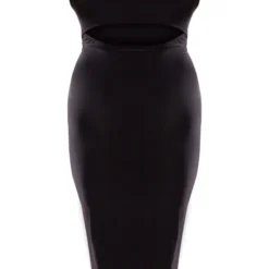 Plus Robe Mi-longue Moulante Noire Découpée -Jolie Vêtue Soldes Magasin 9d5112a3c35733999a45dbdd07b78a32dcbbeb51 cnd5061 5