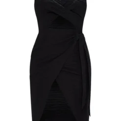 Robe Mi-longue Portefeuille Texturée Noire à Col Montant Et Taille Croisée 11 Robe Mi-longue Portefeuille Texturée Noire à Col Montant Et Taille Croisée -Jolie Vêtue Soldes Magasin 9dedc48c339ebcdf2dc0db63d4ad6edddf074db7 cnb7301 5