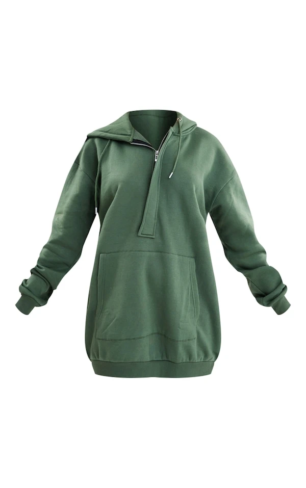 Robe Sweat Bleu-vert à Capuche Et Poche Oversize Devant 7 Robe Sweat Bleu-vert à Capuche Et Poche Oversize Devant – Image 5