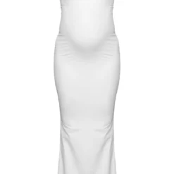 Maternité Robe De Grossesse Mi-longue Douce Blanche Sculpt à Bretelles -Jolie Vêtue Soldes Magasin 9e077a02453508d77b436c1243d321b1becdf9f6 cnd7218 5