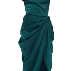 Robe Mi-longue Satinée Vert émeraude à épaules Dénudées Et Jupe Drapée -Jolie Vêtue Soldes Magasin 9e4a61b89e4ffe2cbe13b8ced5c4c017c9d8bed1 cmv8119 6