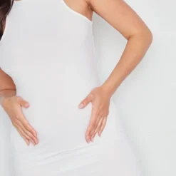 Maternité Mini Robe De Grossesse Douce Blanche à Dos Nageur -Jolie Vêtue Soldes Magasin 9e4a7cd777005f35d2284f4c506d297c644f9b6a cne2192 4