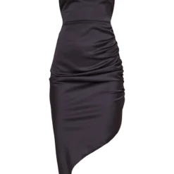 Robe Mi-longue Satinée Noire à Bretelles Lacées Dans Le Dos -Jolie Vêtue Soldes Magasin 9e5c06e53ef5c361a011bb5ec0a9ee98db4da391 cne3003 5